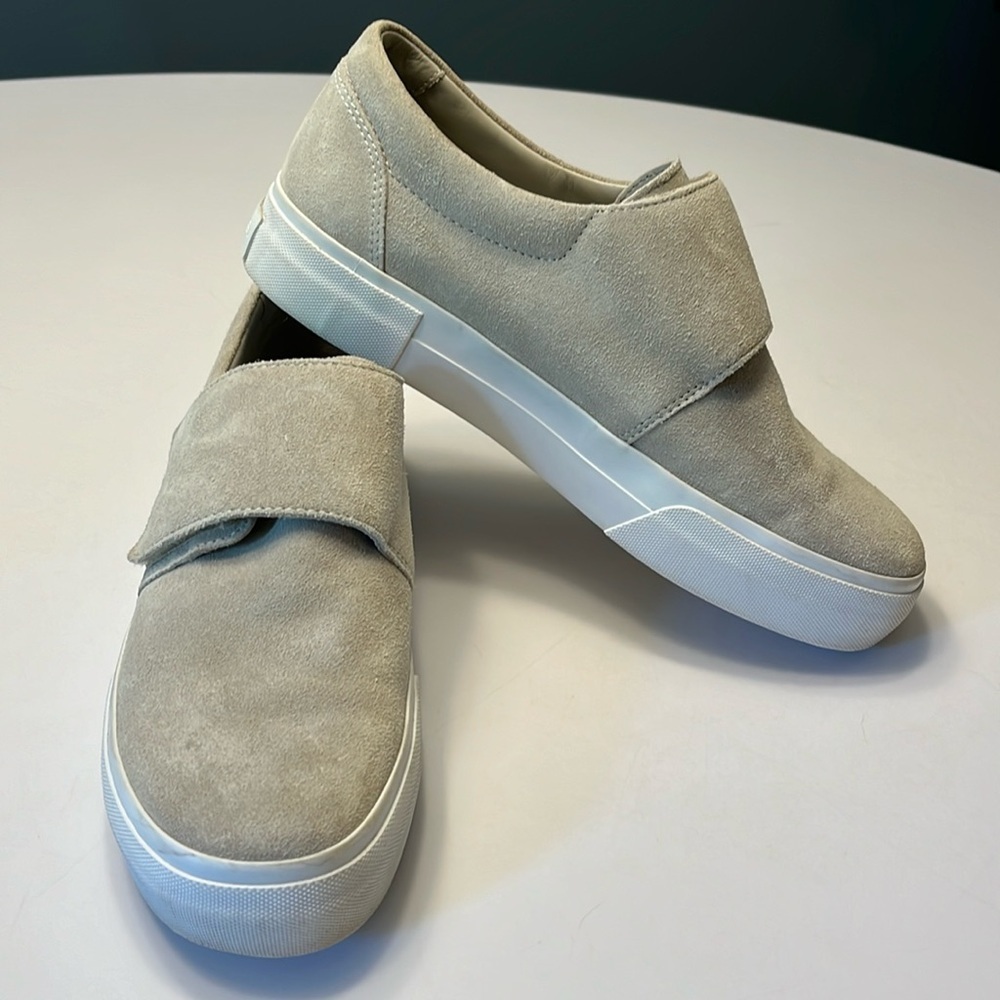 Vince Cage Grey Suede Platform Sneakers, size 8